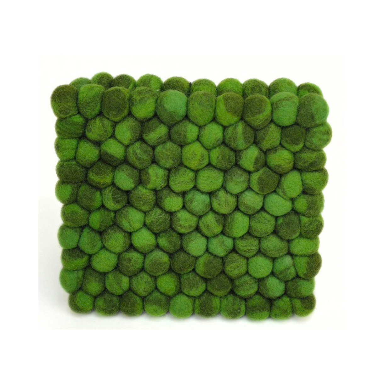 Green Tie Dye Pom Pom Ball Trivet-Set Of 2Pcs.