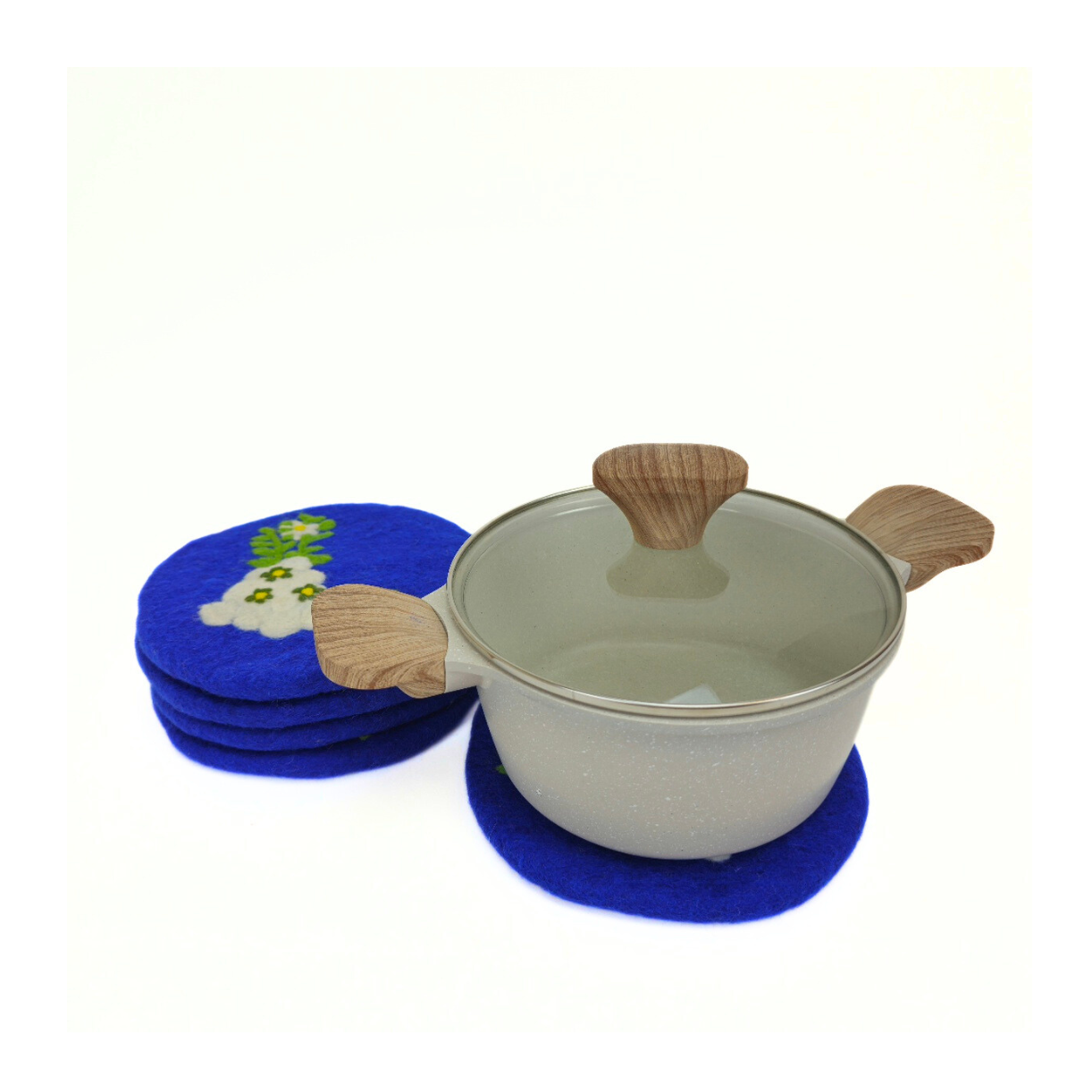 Needle Felted Trivet-Set Of 2Pcs.
