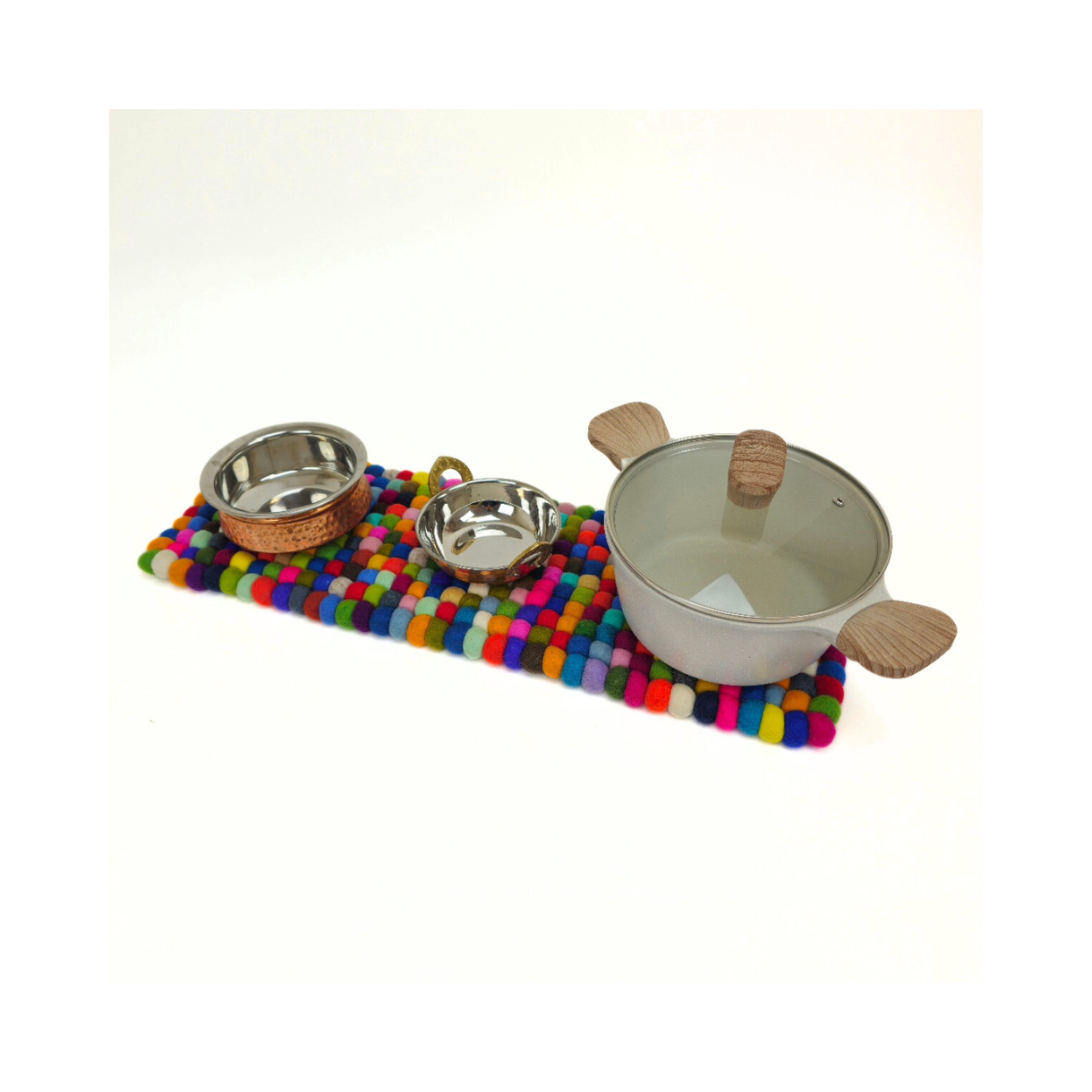 Artisan Multi Felted Ball Table Runner
