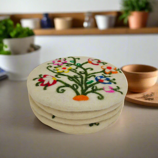 Needle Felted Trivet-Set Of 2Pcs.