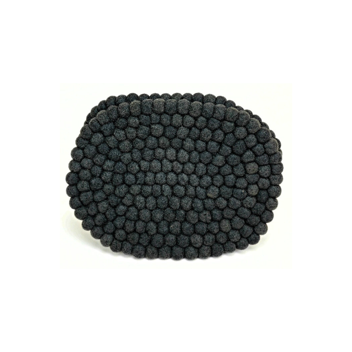 Felted Pom Pom Ball Oval Placemat-Set Of 2Pcs.