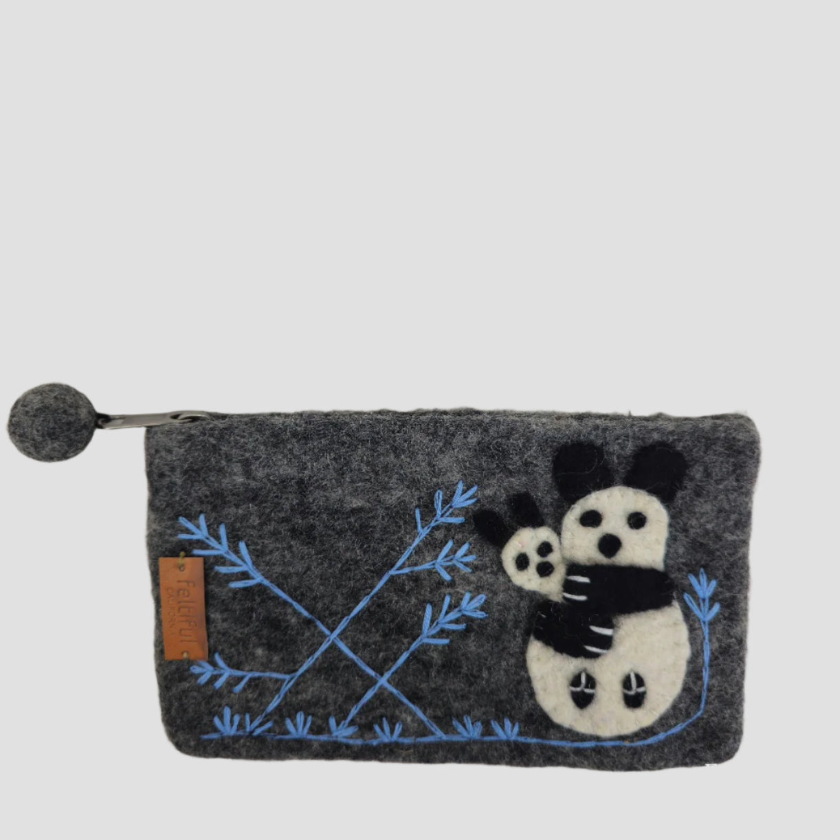 Hand Felted Panda Purse 5x8 Inches