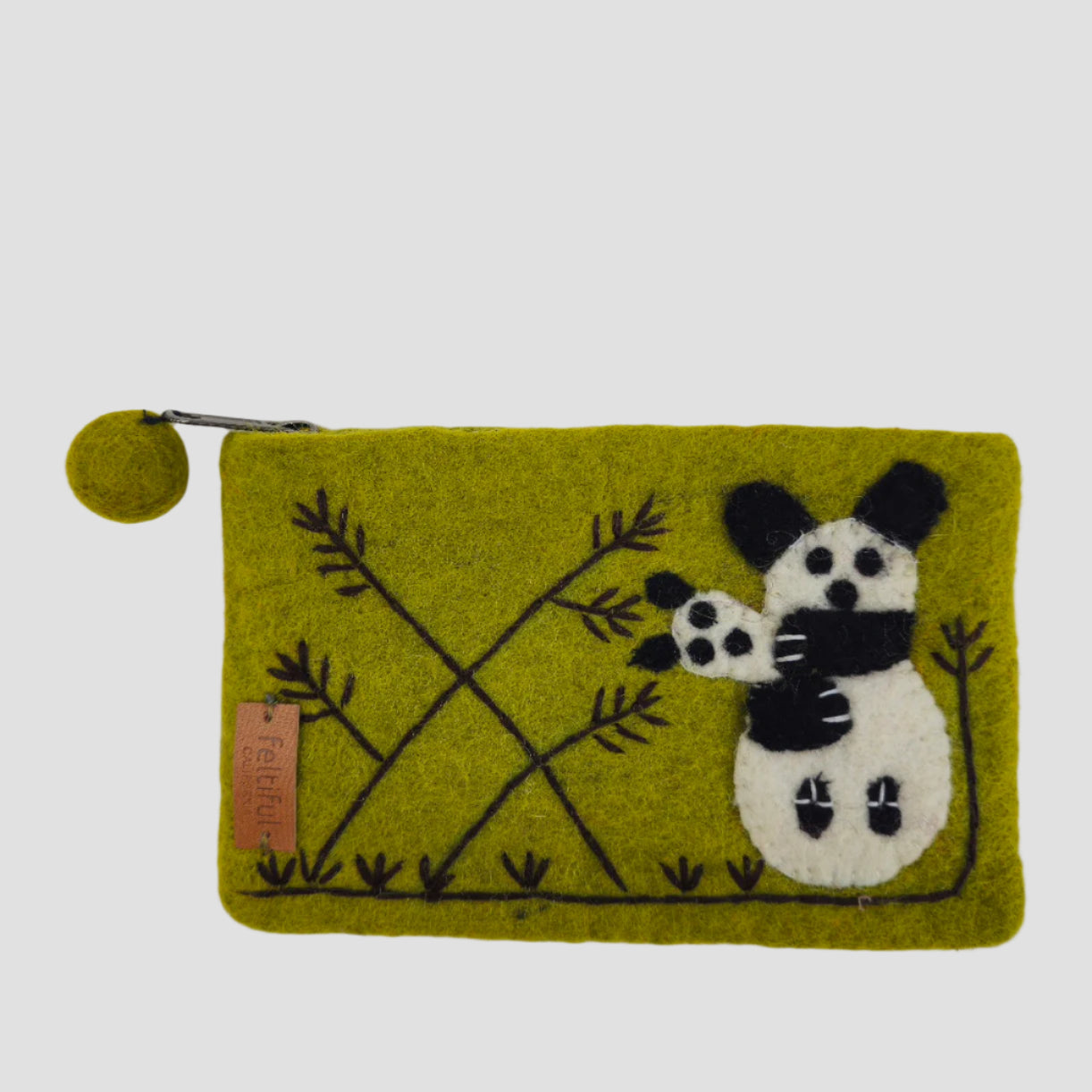 Hand Felted Panda Purse 5x8 Inches