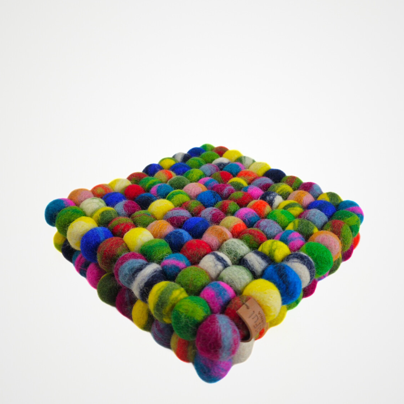 Multi Assorted Pom Pom Felt Trivet