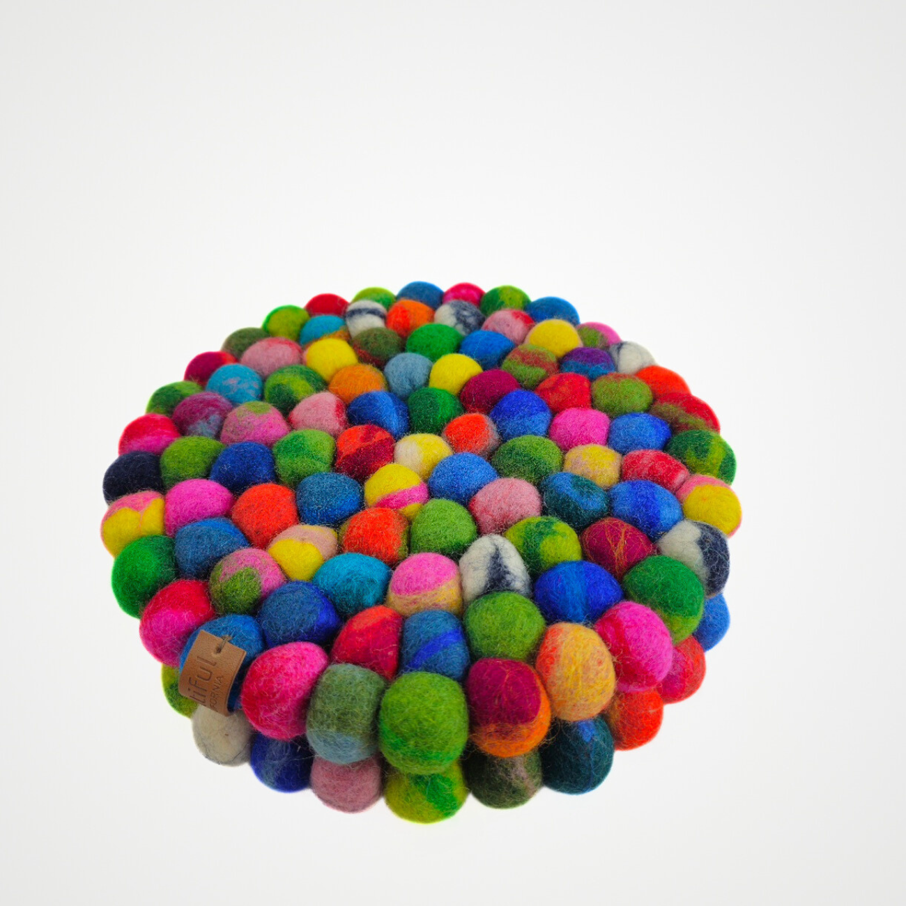 Multi Assorted Pom Pom Felt Trivet