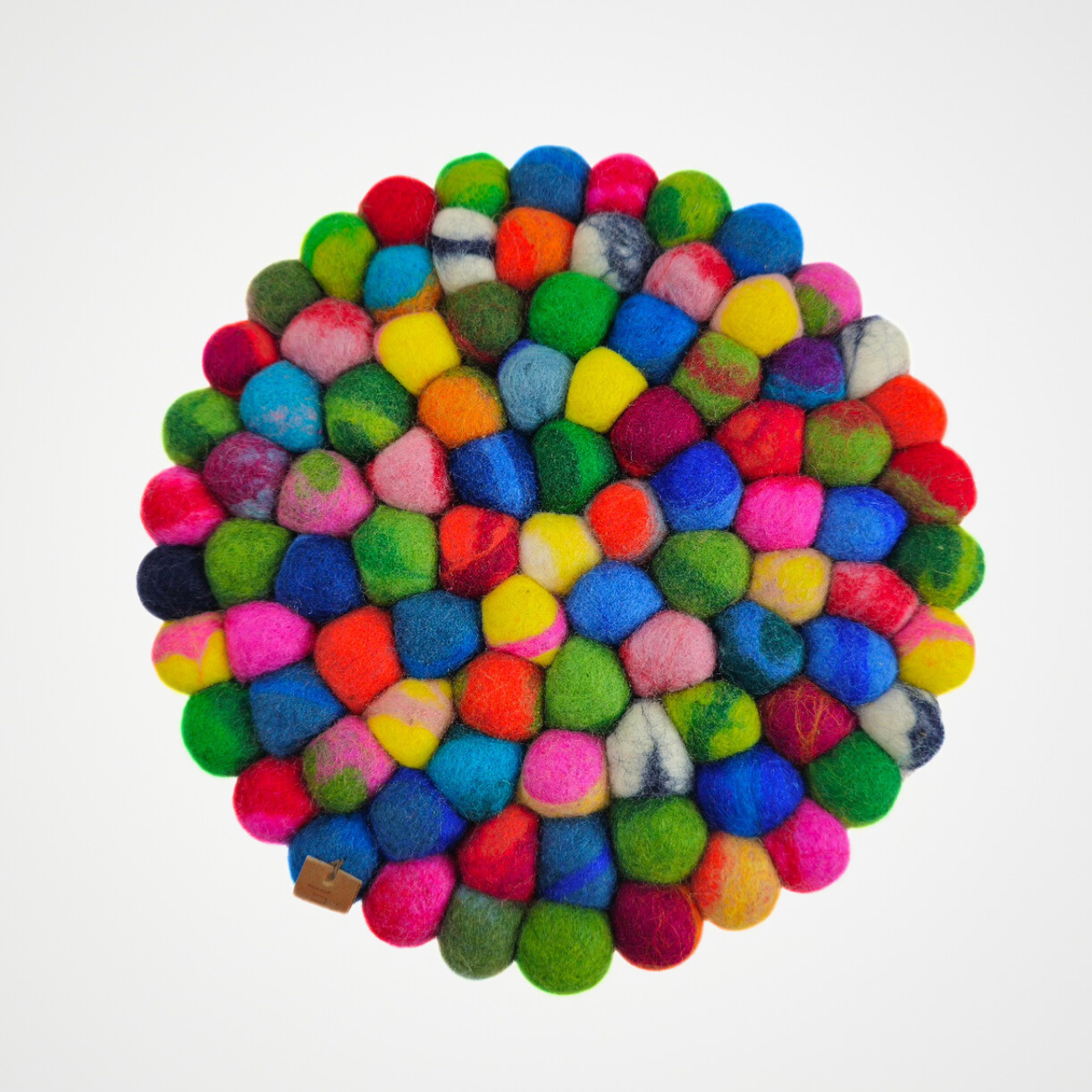 Multi Assorted Pom Pom Felt Trivet