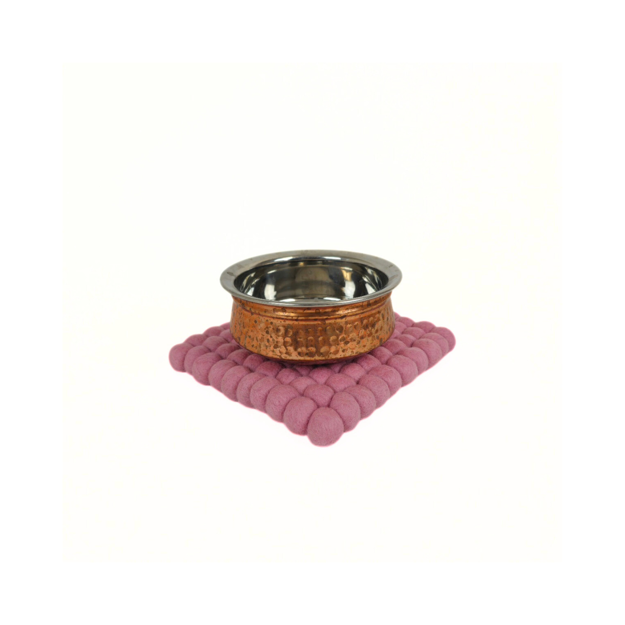 Baby Pink Pom Pom Ball Trivet-Set Of 2Pcs.