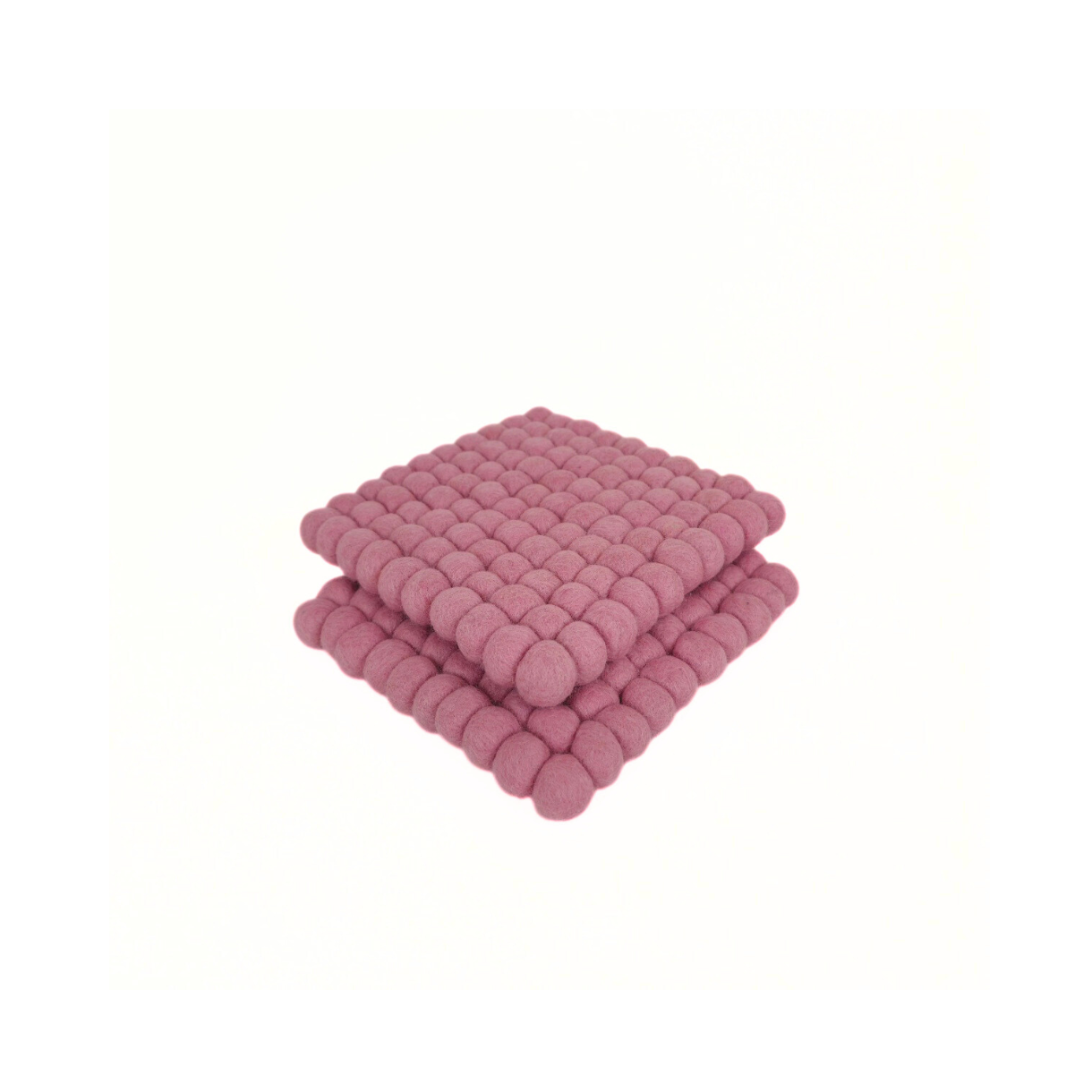 Baby Pink Pom Pom Ball Trivet-Set Of 2Pcs.