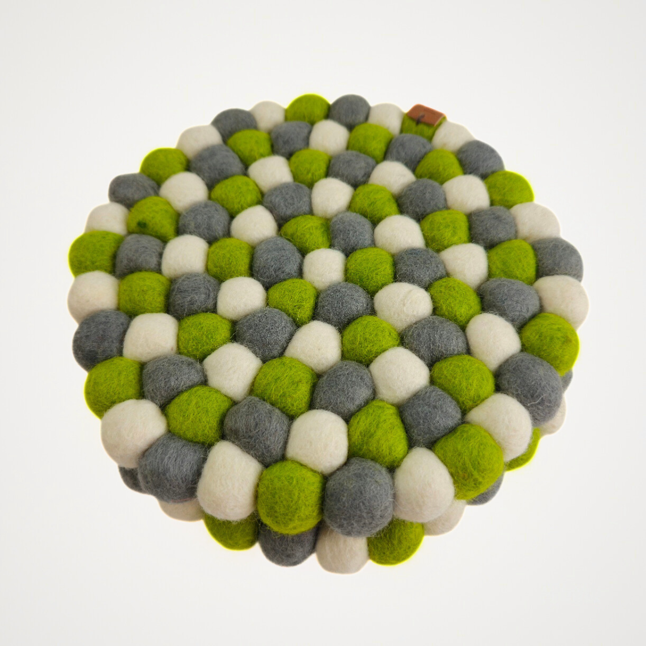 Green Assorted Pom Pom Felt Trivet