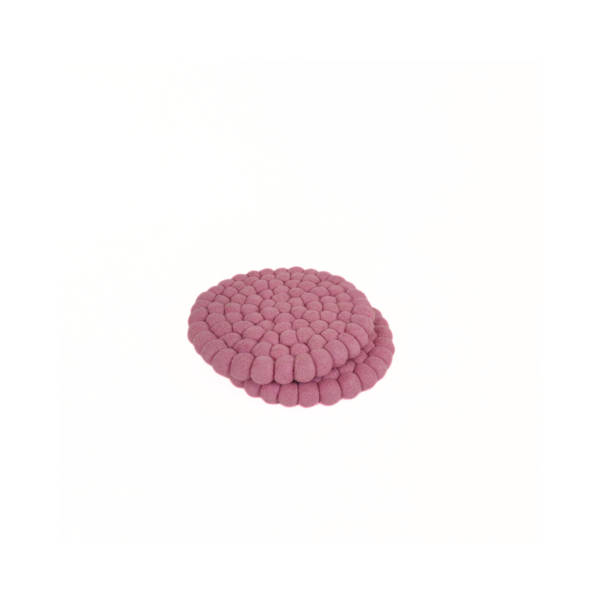 Baby Pink Pom Pom Ball Trivet-Set Of 2Pcs.