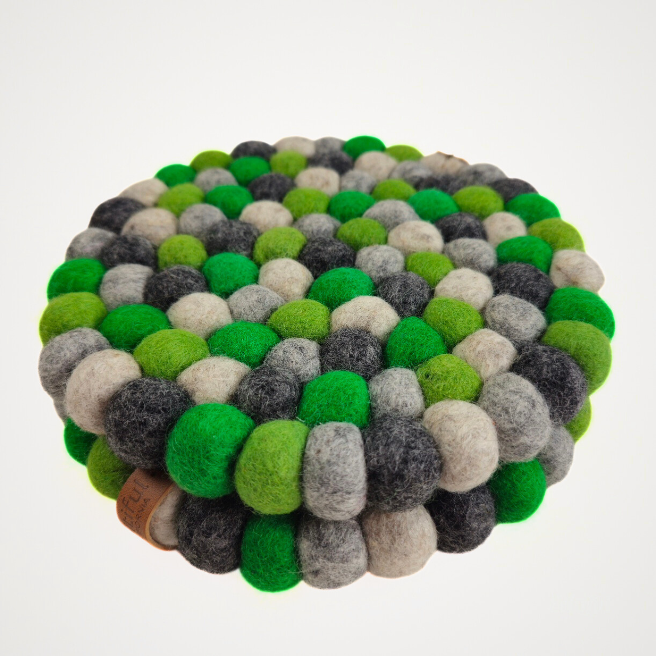 Frost Green Assorted Pom Pom Felt Trivet