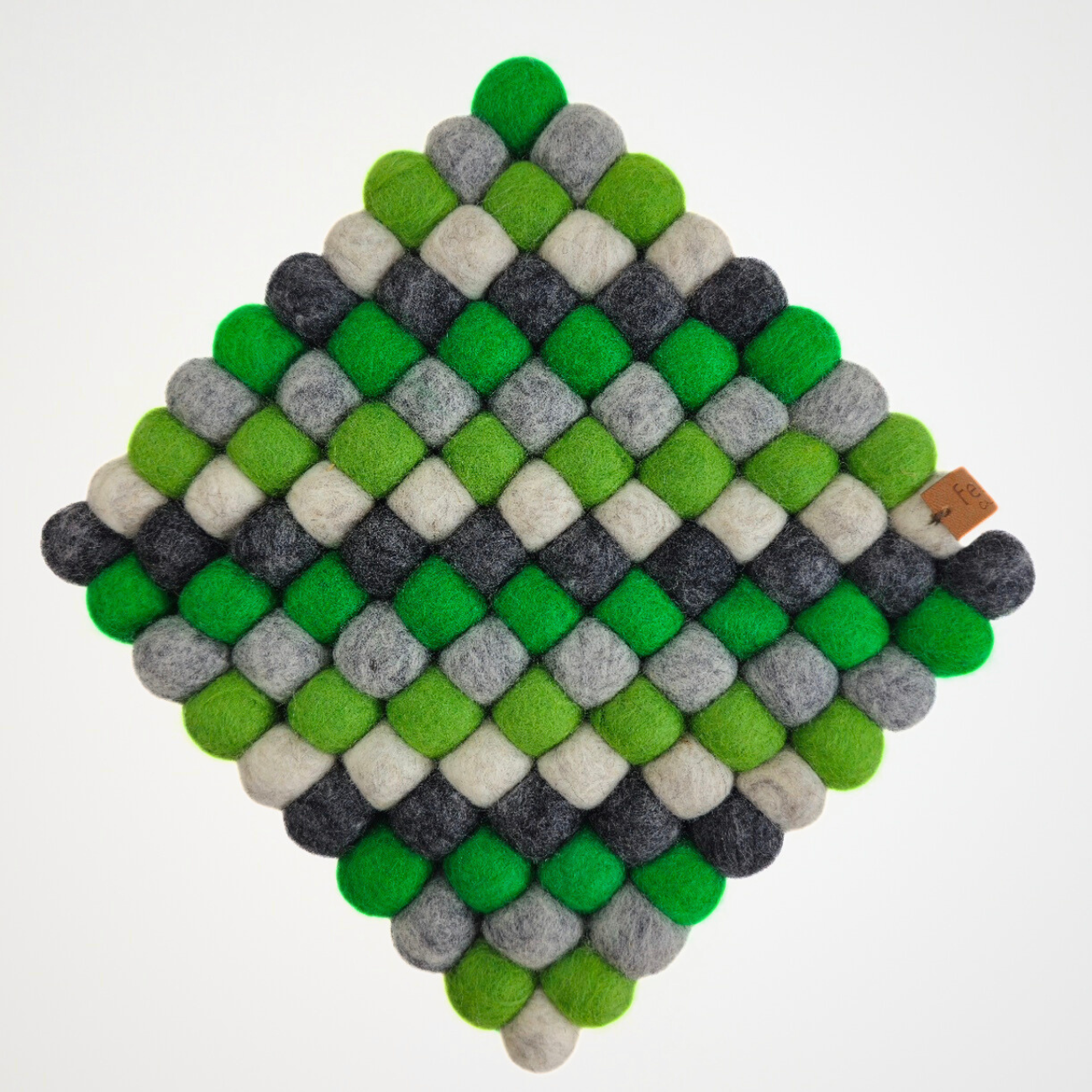 Frost Green Assorted Pom Pom Felt Trivet