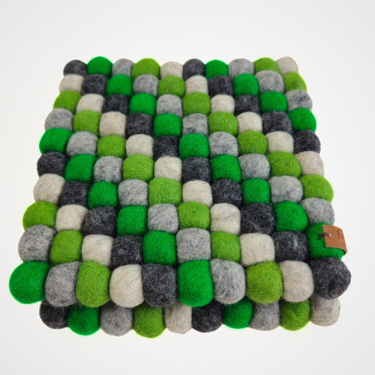 Frost Green Assorted Pom Pom Felt Trivet
