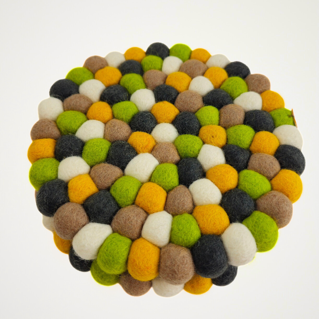 Brown Assorted Pom Pom Felt Trivet