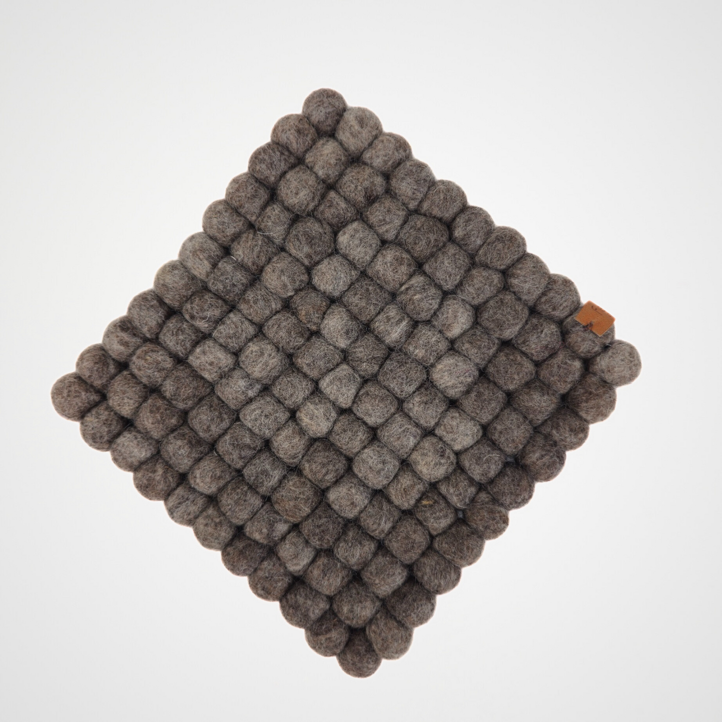 Brown Round Felted Ball Trivet