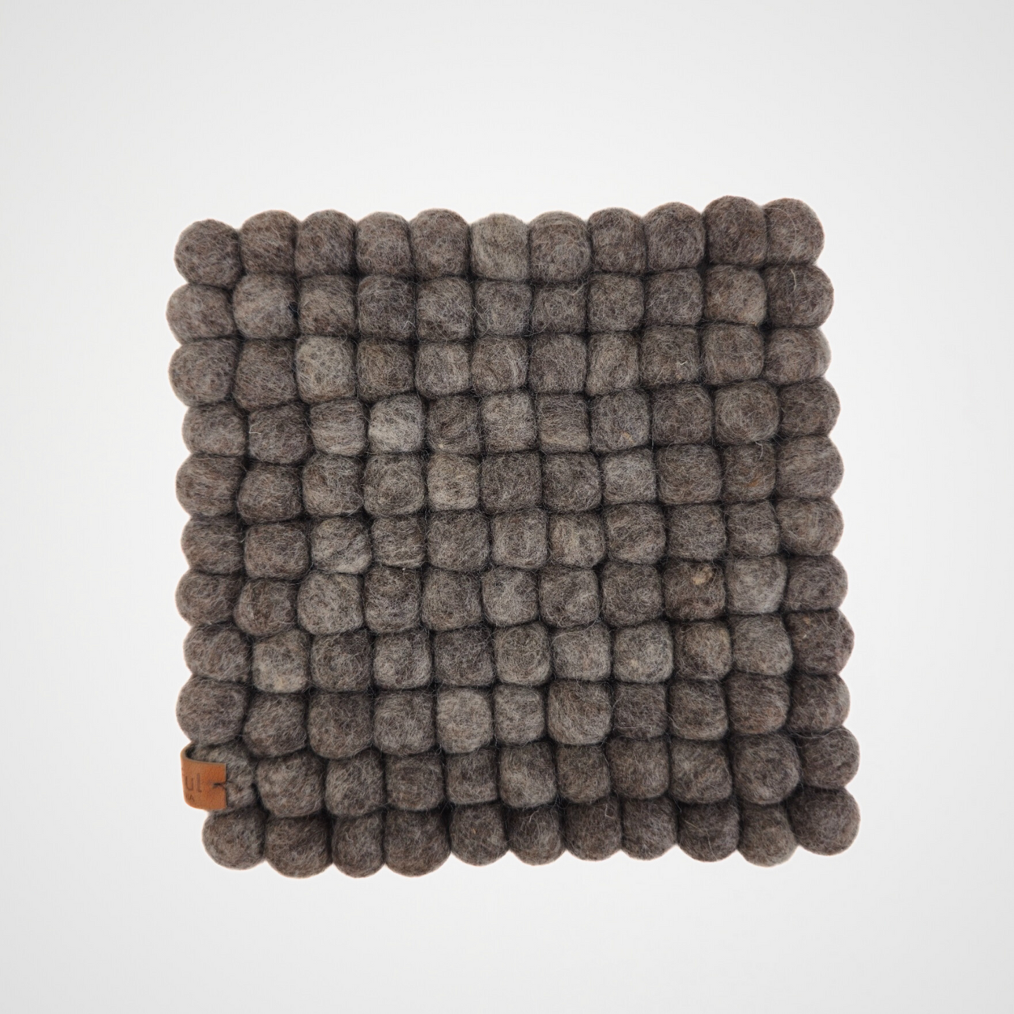 Brown Round Felted Ball Trivet