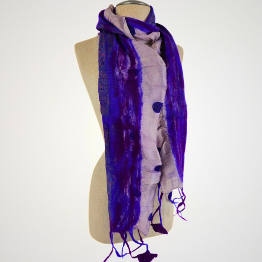 Saree Lace Purple Felted Scarf