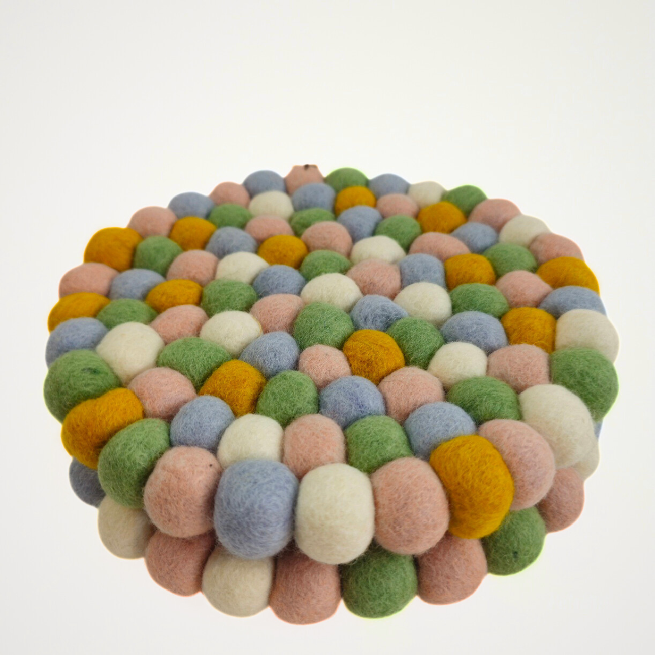 Baby Pink Assorted Pom Pom Felt Trivet