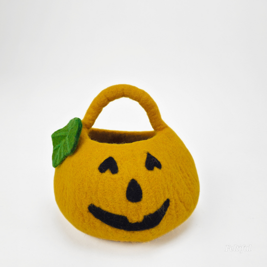 Hand Felted Woolen Pumpkin Kids Bag