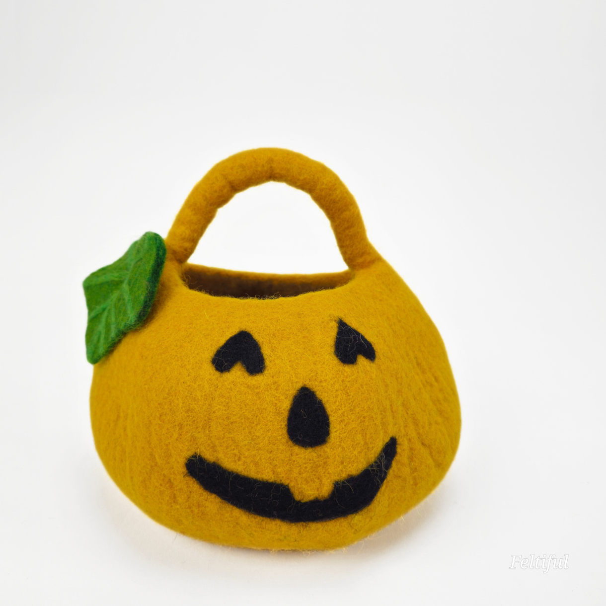 Hand Felted Woolen Pumpkin Kids Bag