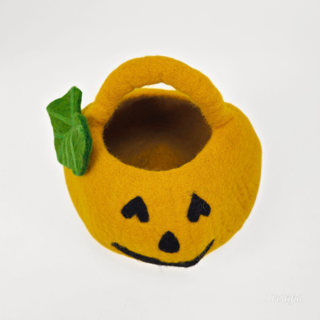 Hand Felted Woolen Pumpkin Kids Bag