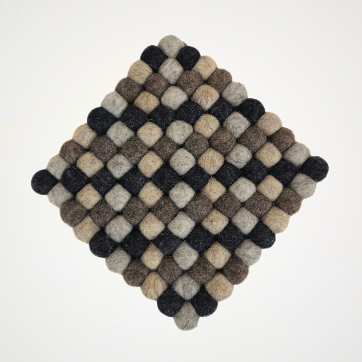 Multi Natural Pom Pom Felt Trivet