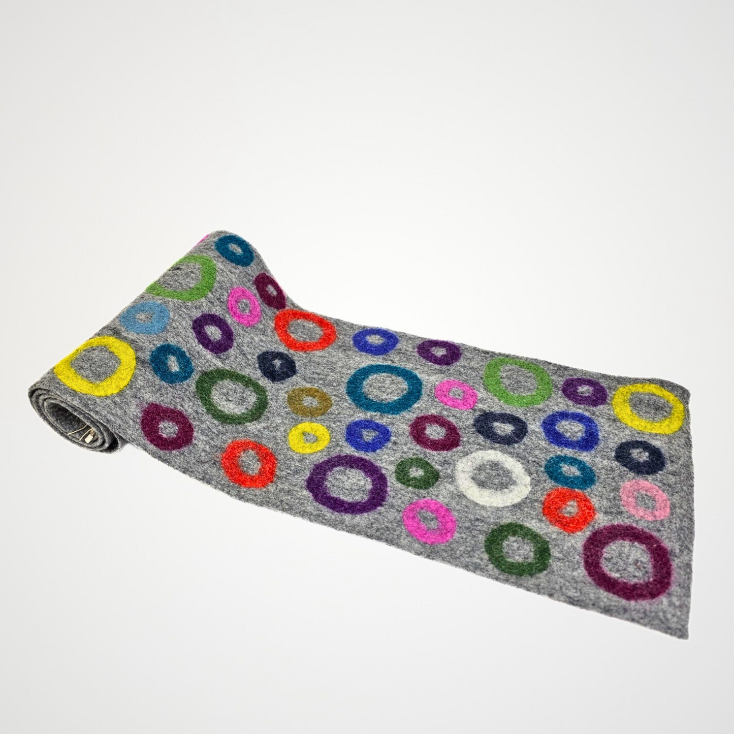 Multi Circle Felted Table Runner
