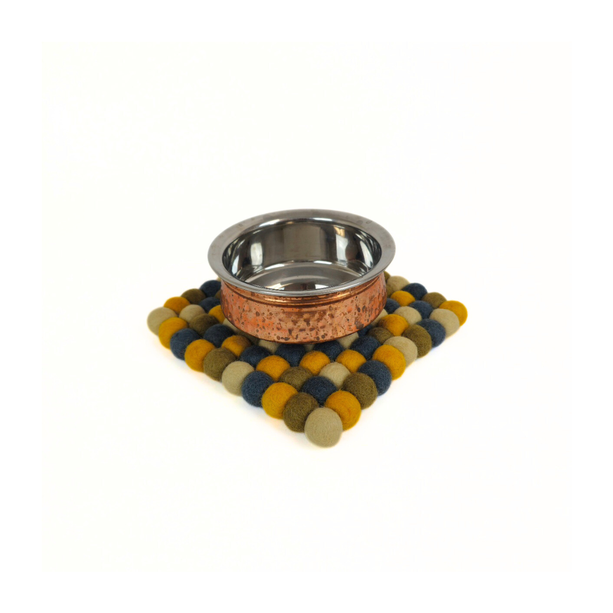 Multi Mustard & More Pom Pom Ball Trivet-Set Of 2Pcs.