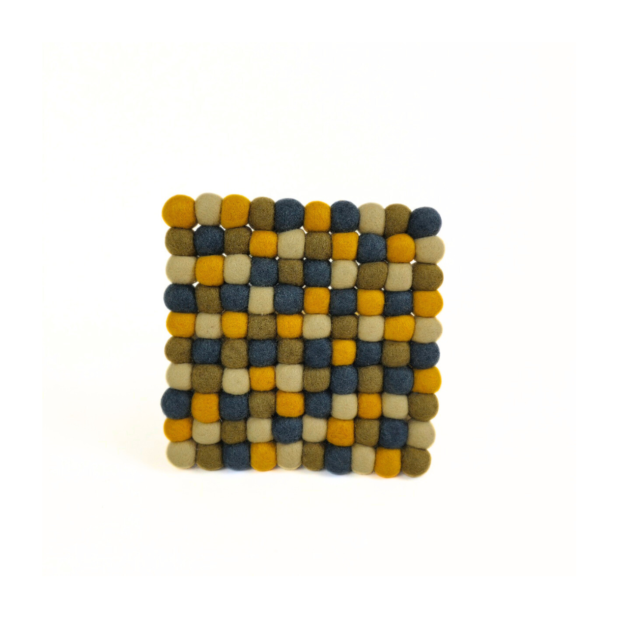 Multi Mustard & More Pom Pom Ball Trivet-Set Of 2Pcs.