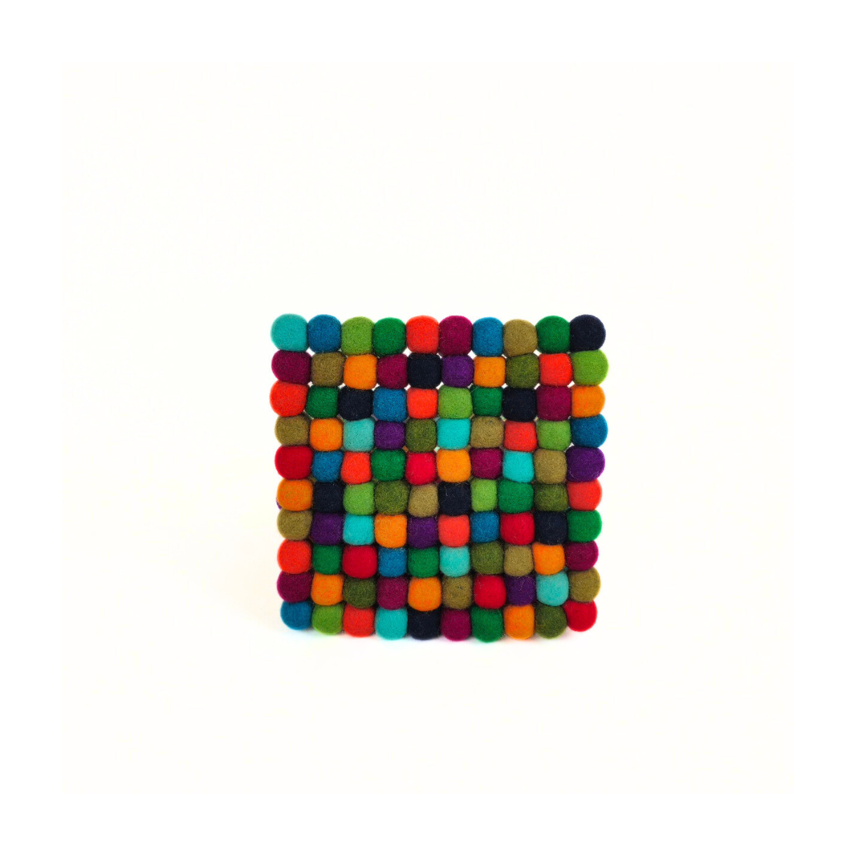 Multi Orange & More Pom Pom Ball Trivet-Set Of 2Pcs.