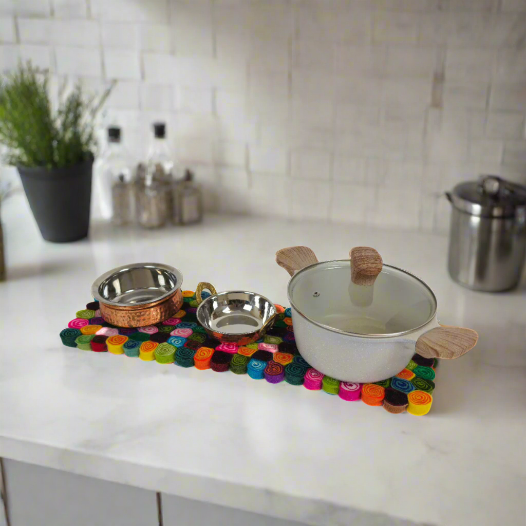 Multi Felted Candy-Cut Table Runner