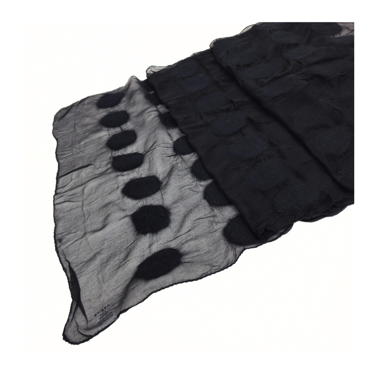 One Color Polka Dotted Merino Wool Felt Scarf