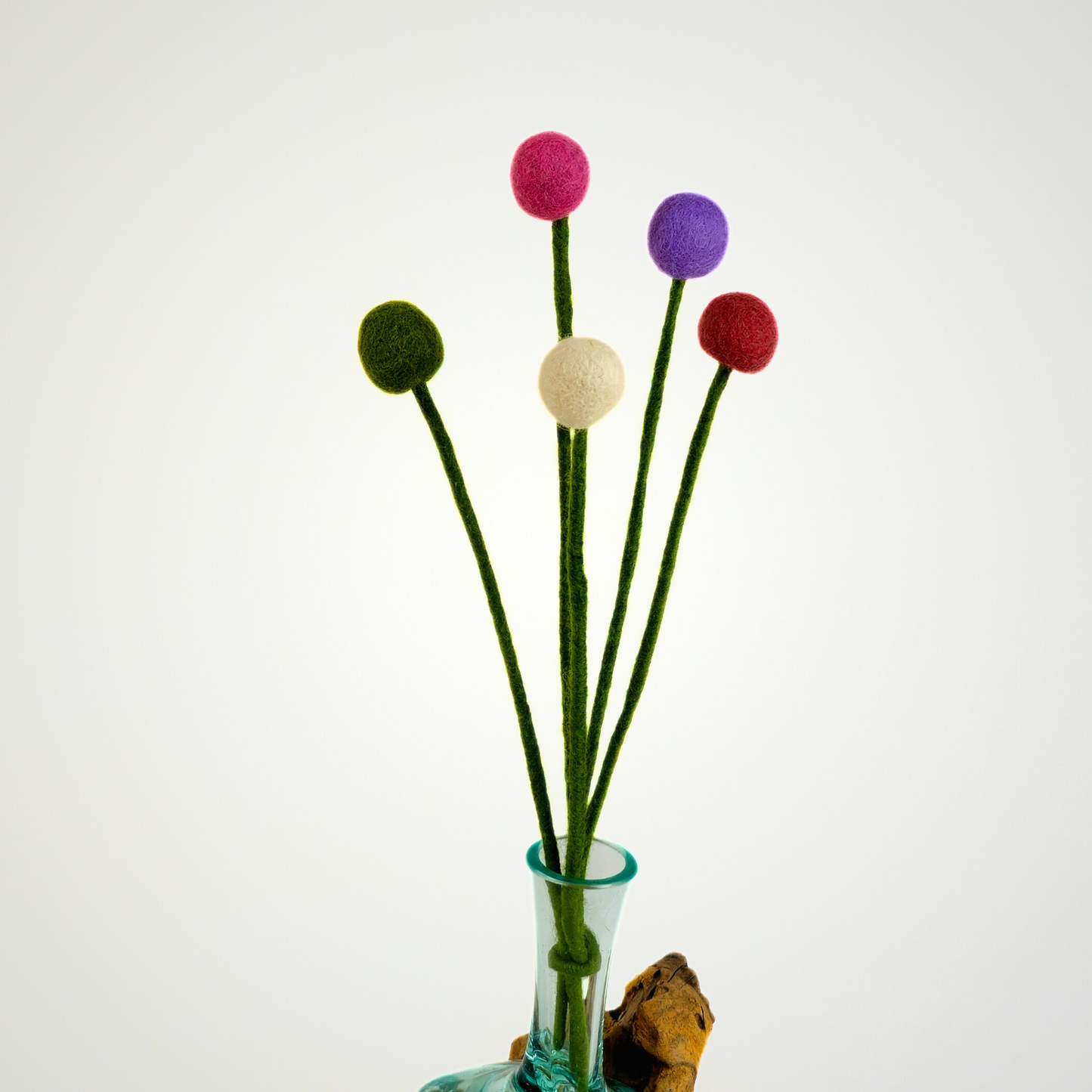 Hand Felted Ball Stem Set Of 5Pcs.
