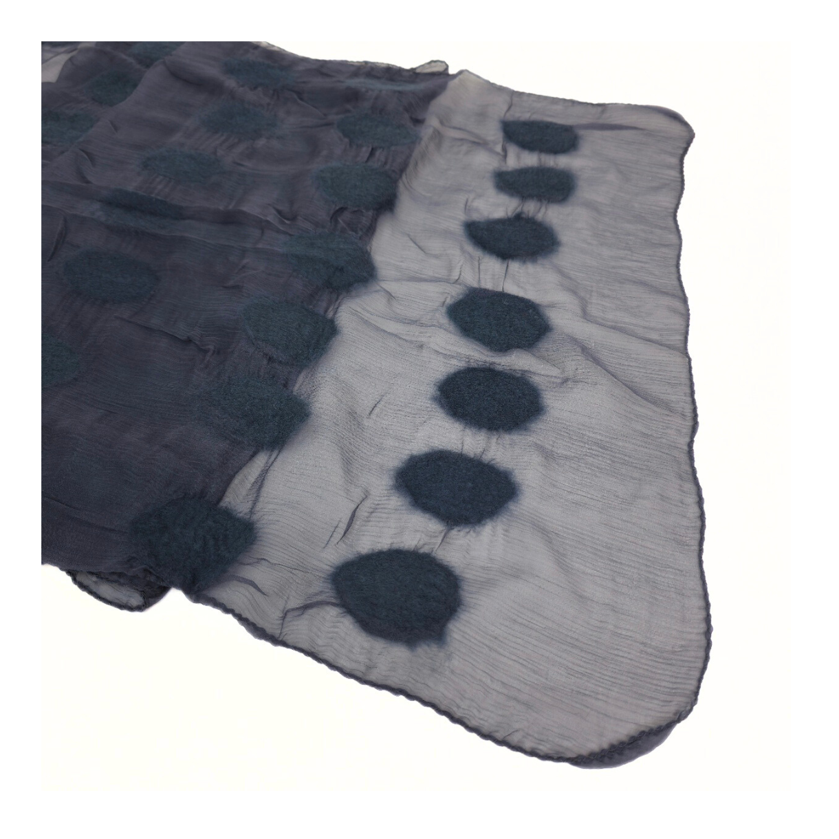One Color Polka Dotted Merino Wool Felt Scarf