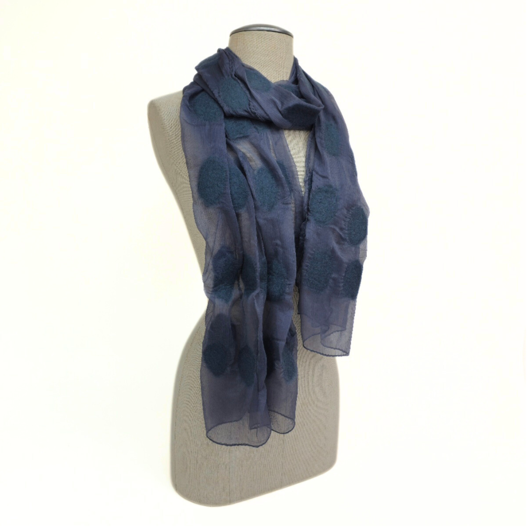 One Color Polka Dotted Merino Wool Felt Scarf