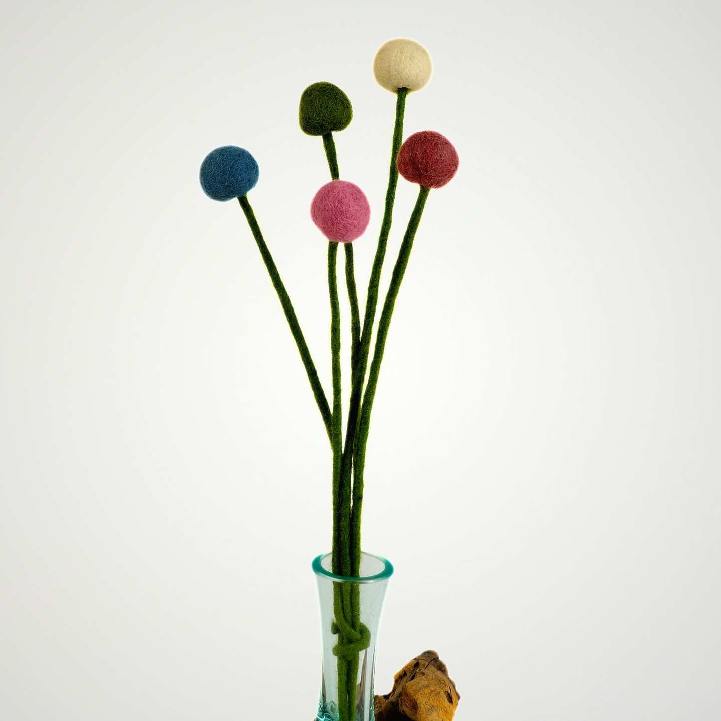 Hand Felted Ball Stem Set Of 5Pcs.