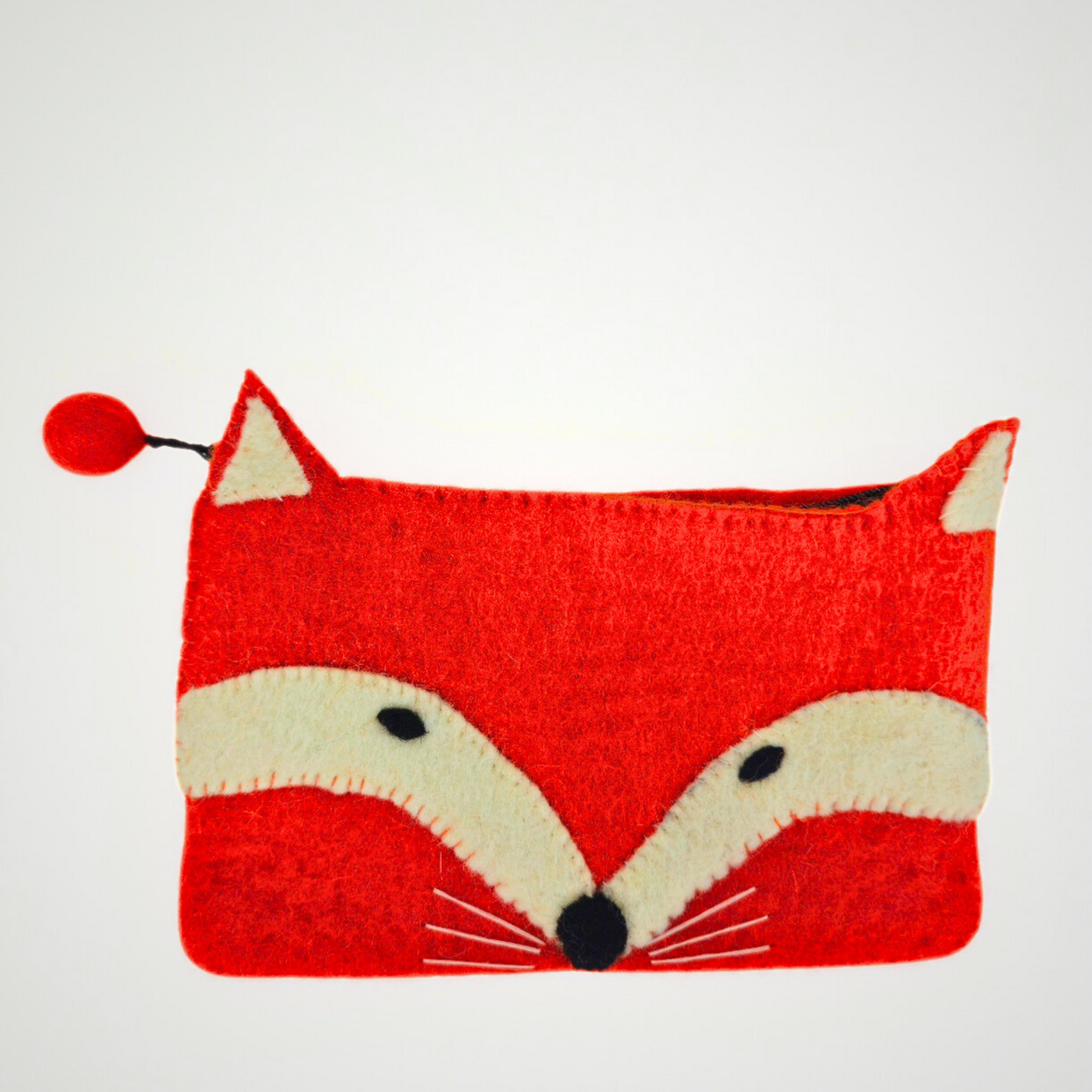 Hand Felted Kitty Head Purse 5x8 Inches