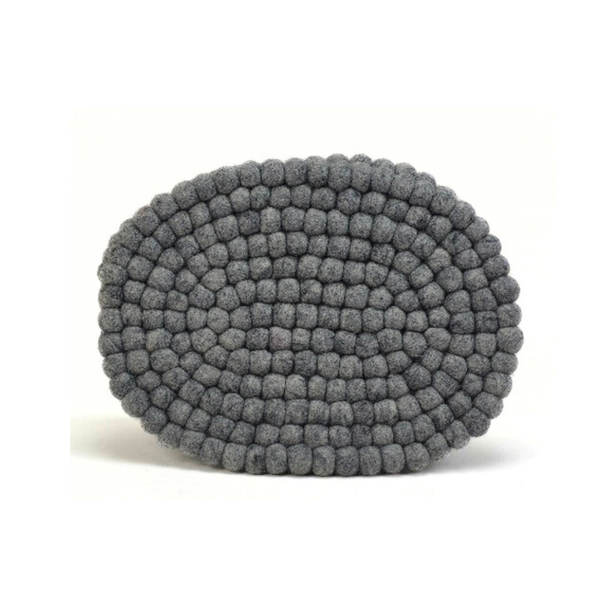 Felted Pom Pom Ball Oval Placemat-Set Of 2Pcs.