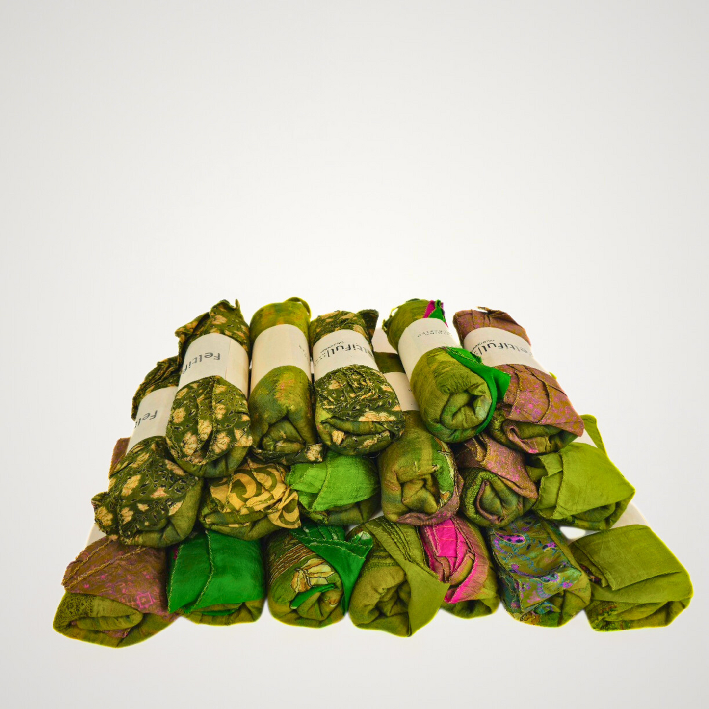 Saree Lace Green Felted Scarf