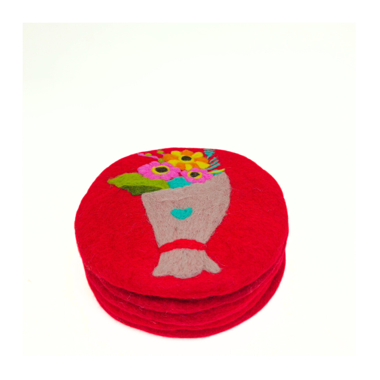 Needle Felted Trivet-Set Of 2Pcs.