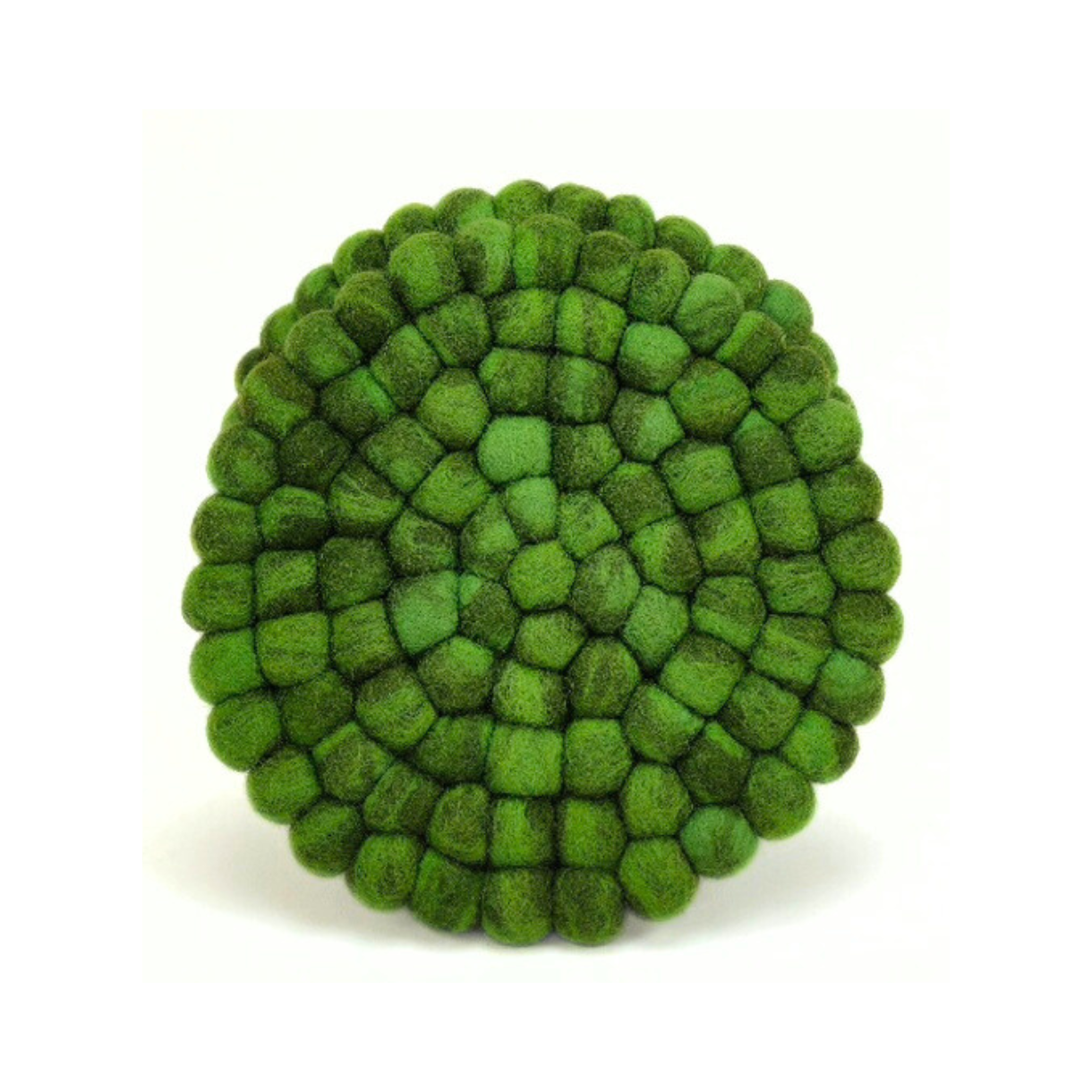 Green Tie Dye Pom Pom Ball Trivet-Set Of 2Pcs.