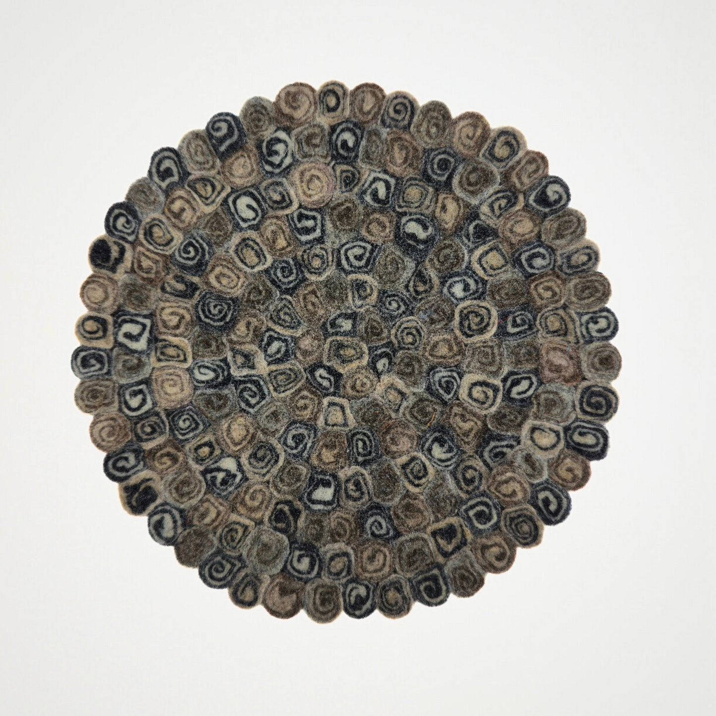 11mm Slice Candy Cut Pom Pom Felt Trivet-Set Of 2Pcs.