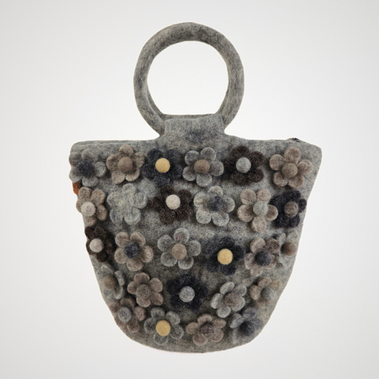 Hand Felted Woolen Flower Kids Bag