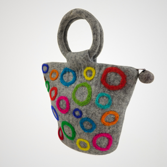 Hand Felted Woolen Polka Dotted Kids Bag