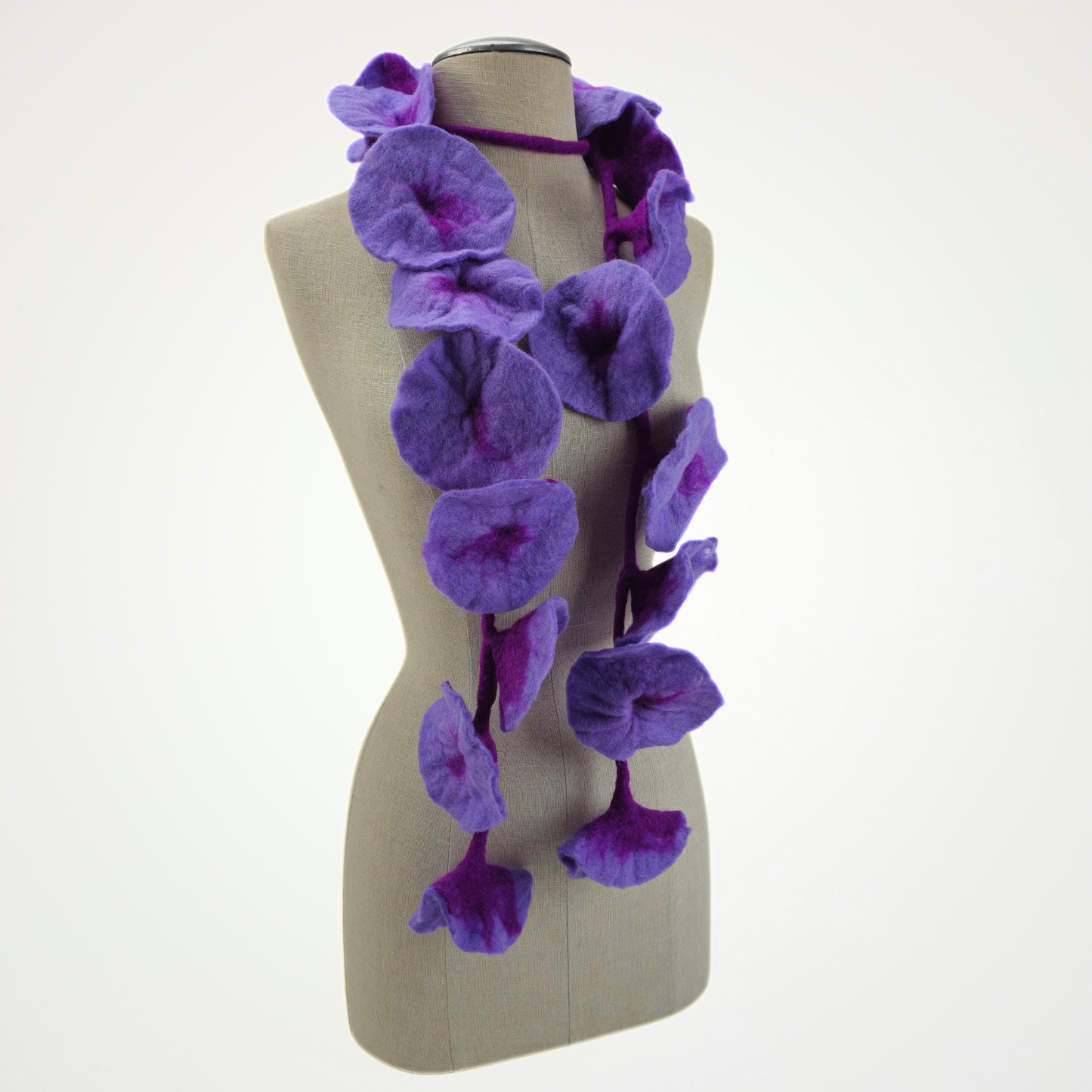 20 Flowers Purple-Plum Scarf, Flowers Garland or Wall Hanging