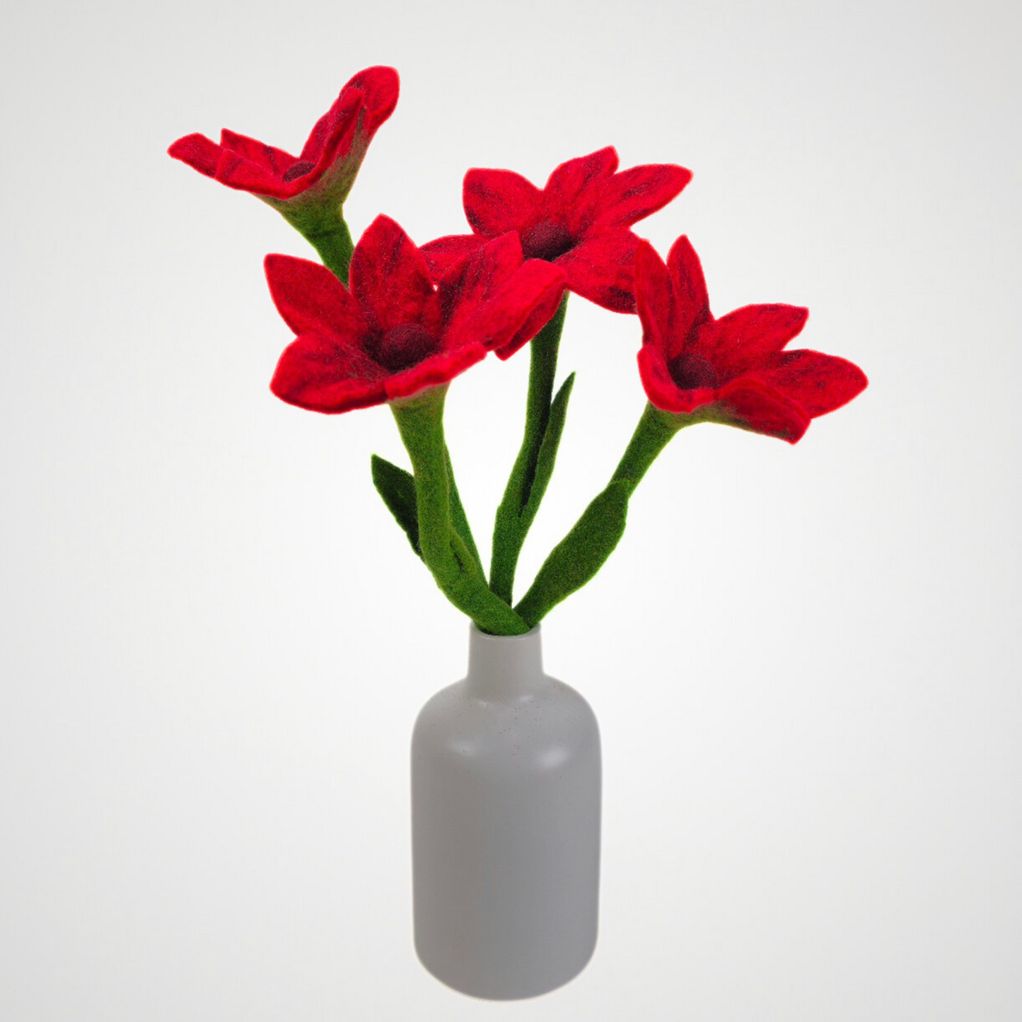 Hand Felted Red Lily Flower