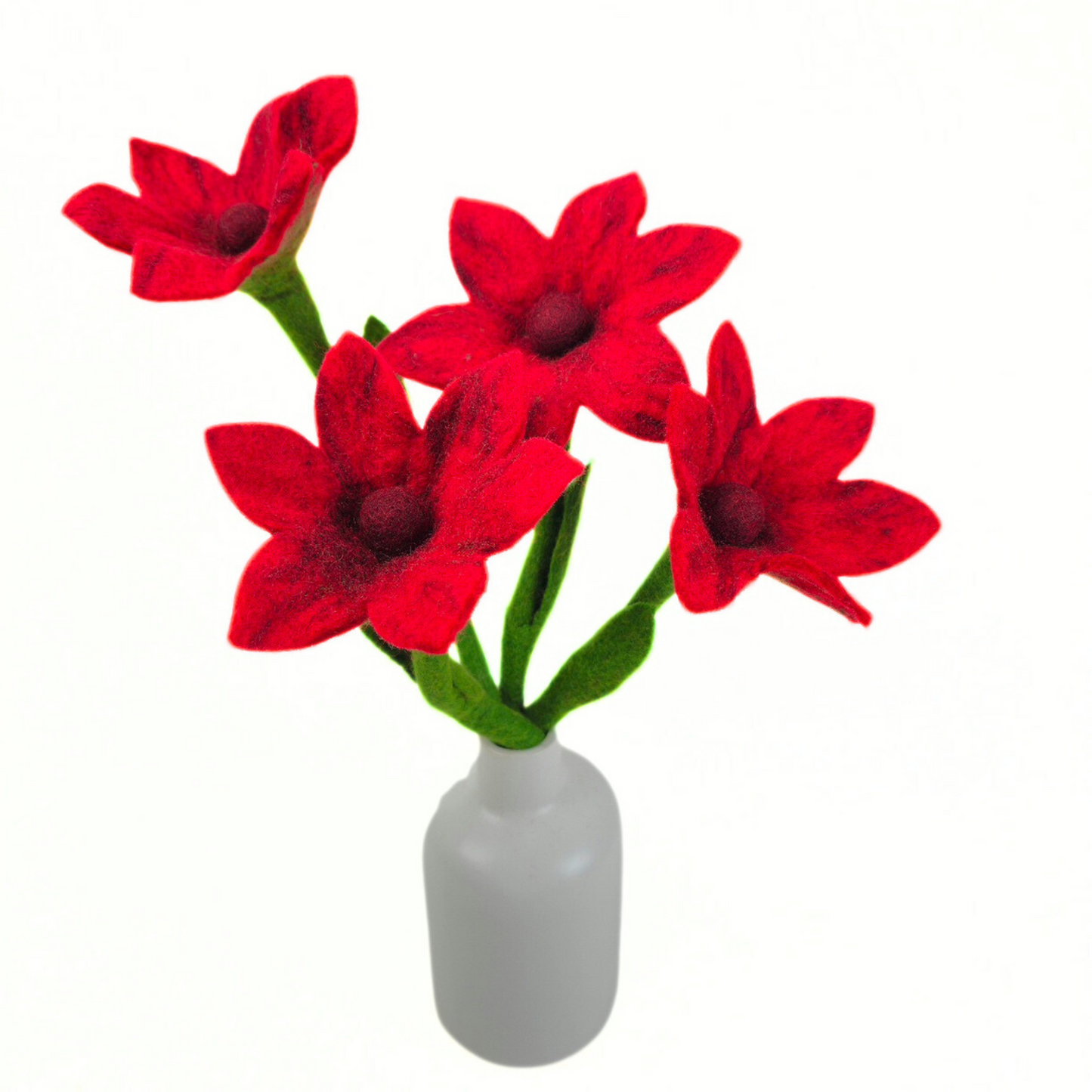 Hand Felted Red Lily Flower