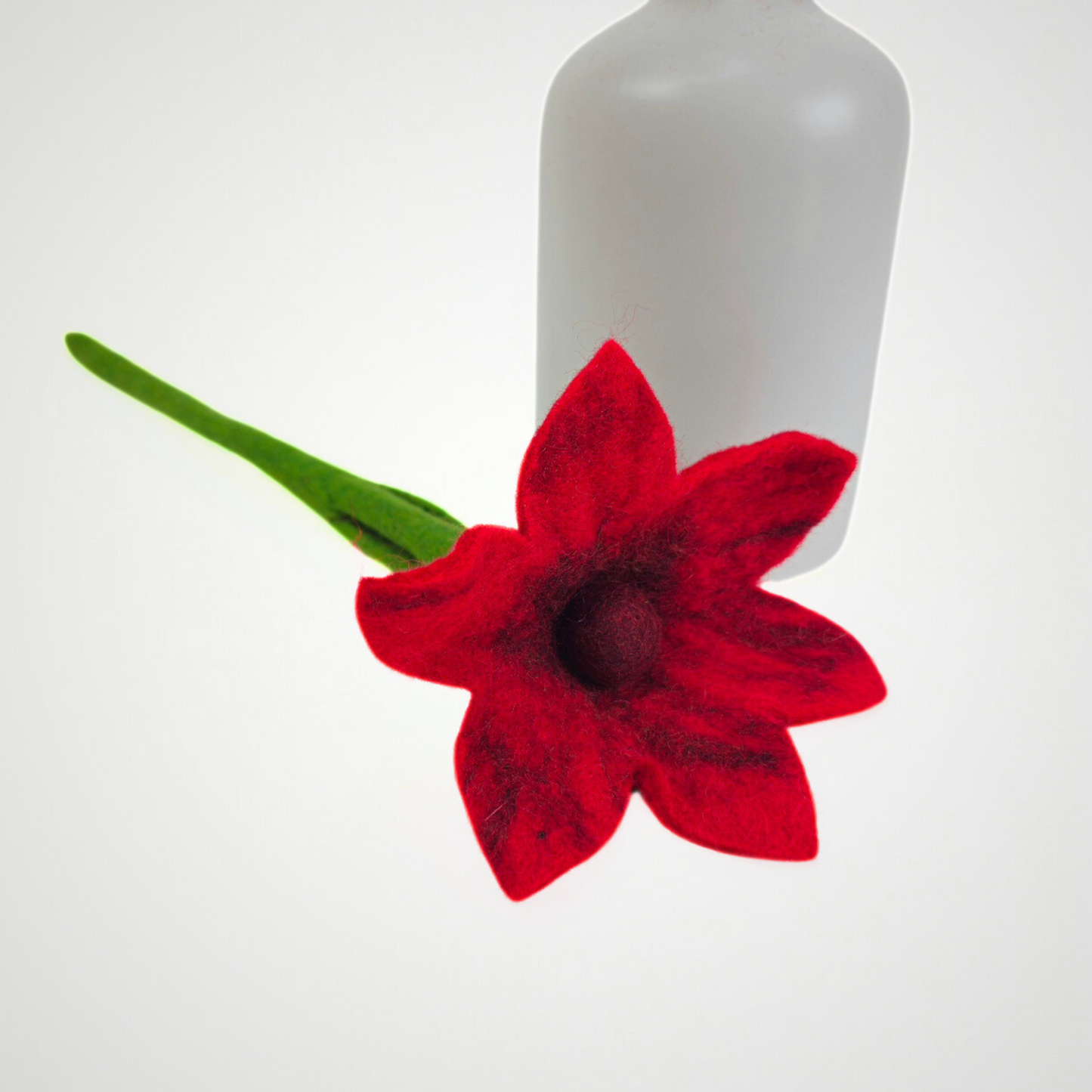 Hand Felted Red Lily Flower