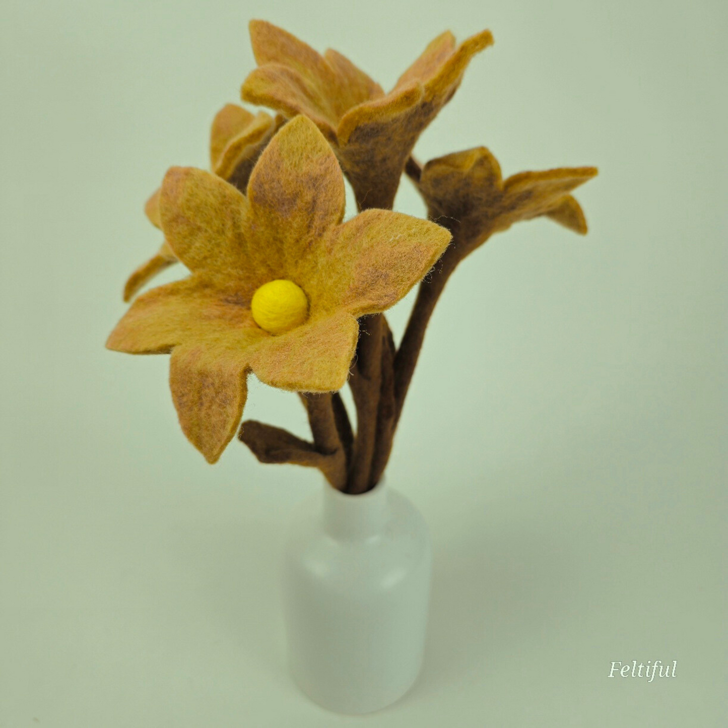 Hand Felted Camel Lily Flower