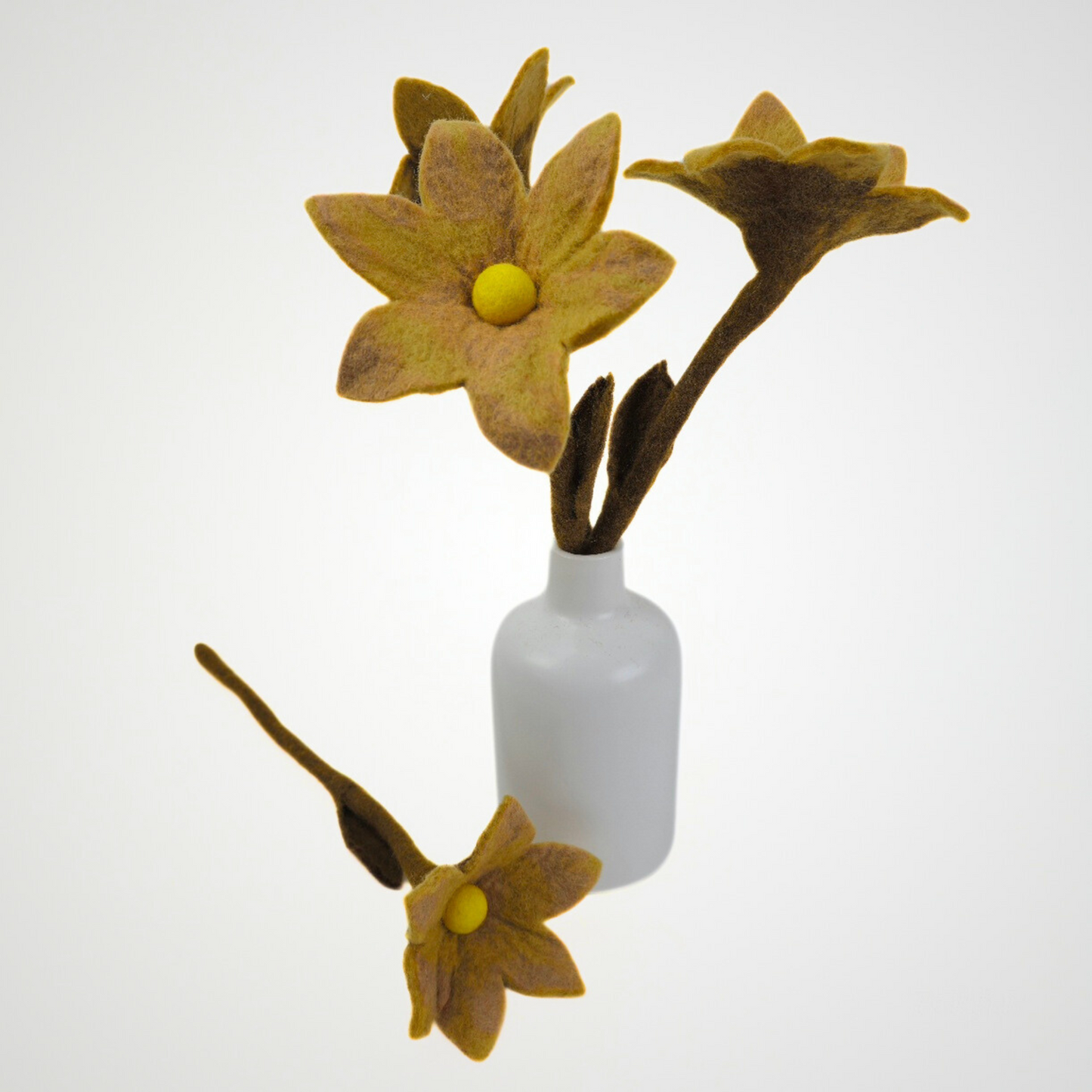 Hand Felted Camel Lily Flower